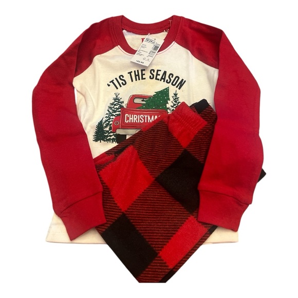 The Children's Place Other - CLEARANCE 2023 Red and White Long Sleeve Holiday Tee